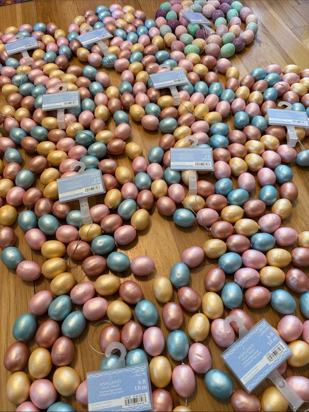 NWT Bundle of 11 Pearlized Easter Egg Garlands - 66ft Total 🐣 🌼